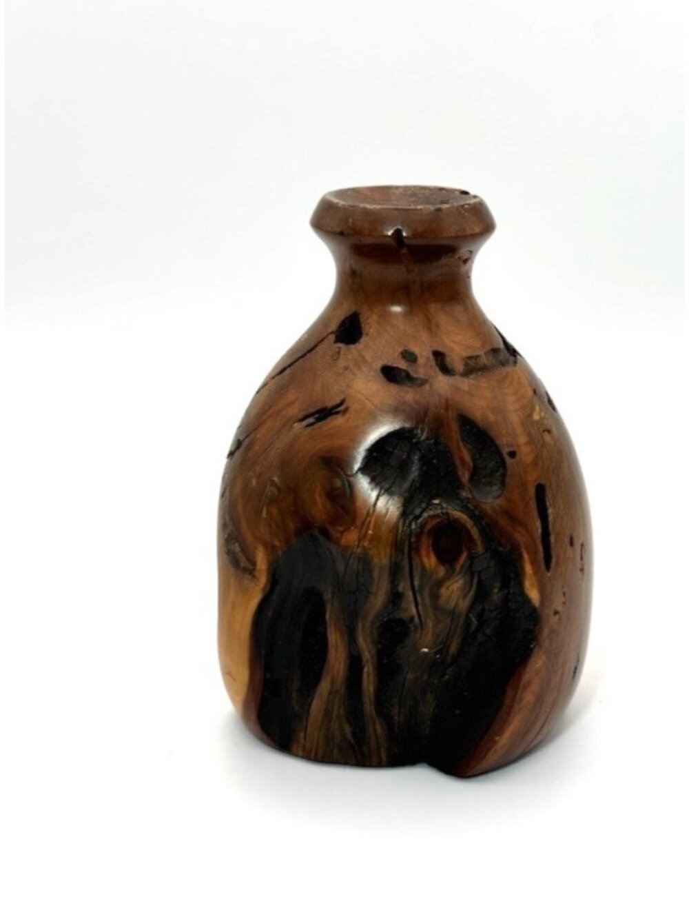 Vintage Manzanita Burl Wood Bud Vase California Mid Century 4.5”